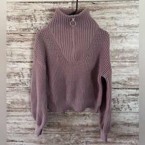 SO Women's Dusty Purple Cowl Neck Sweater